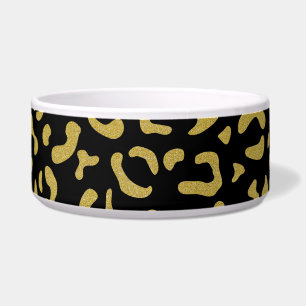 Tigela Leopardo Dourado, Brilhante Dourada, Padrão-Leopar