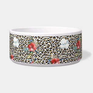 Tigela Leopardo - Impressão Vermelho Branco Floral