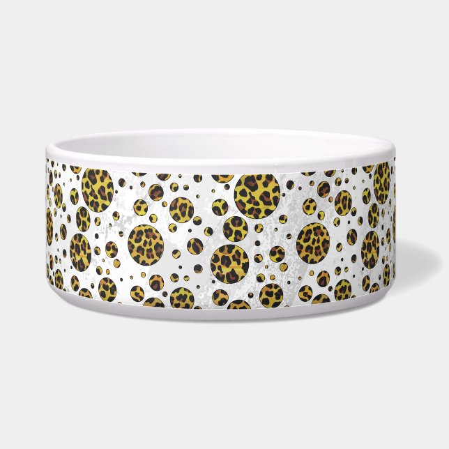 Tigela Leopardo Marrom e Amarelo com Bolinhas (Direita)