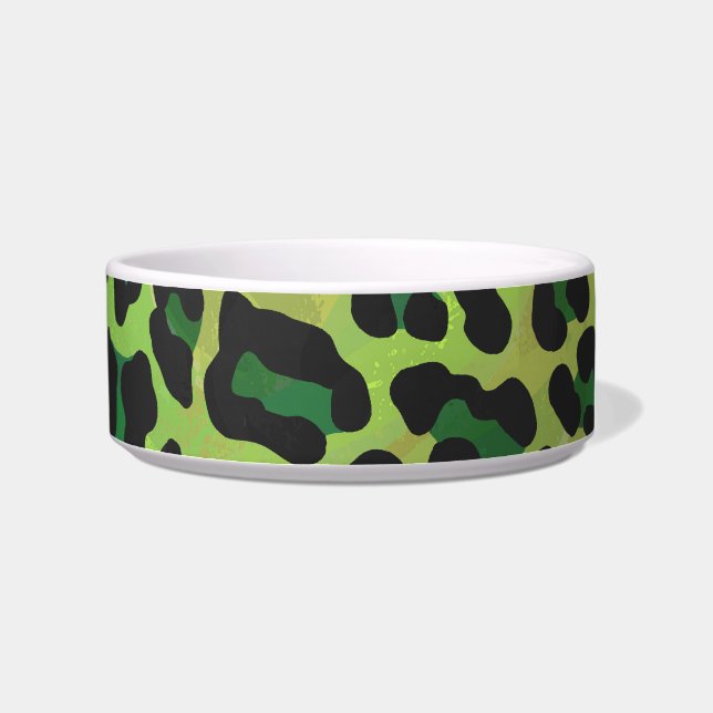 Tigela Leopardo Negro e Impressão Verde (Direita)