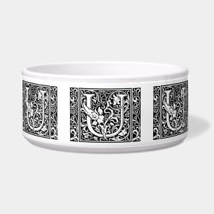 Tigela Letra U Monograma Medieval Art Nouveau