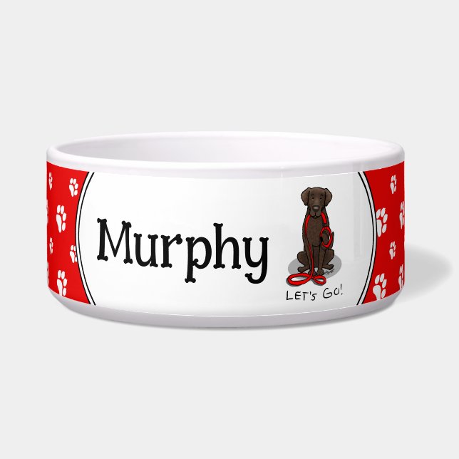 Tigela Let's Go! Walk Curly-Coated Retriever Dog (liver) (Frente)