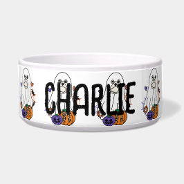 Tigela Lhasa Apso Halloween Ghost Dog