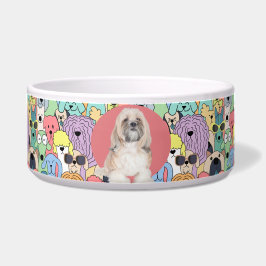 Tigela Lhasa Apso Personalizado Foto e Nome Dog Bowl