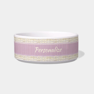 Tigela Lilace Lilac Lace Ribbon Feminina Gato