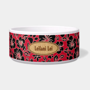 Tigela Lilikoi Paw Havaiano Hibiscus Monograma Vermelho