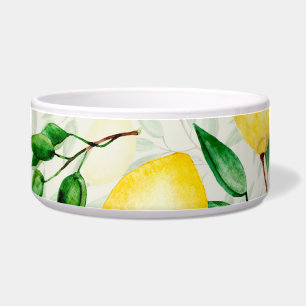 Tigela Limões de aquarela, padrão de fruta sem costura.