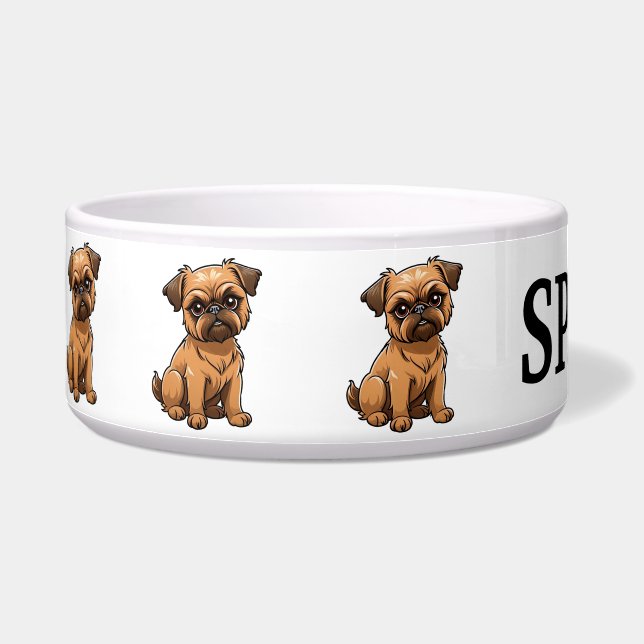 Tigela Lindo Cartoon Brussels Griffon Personalizado (Esquerda)