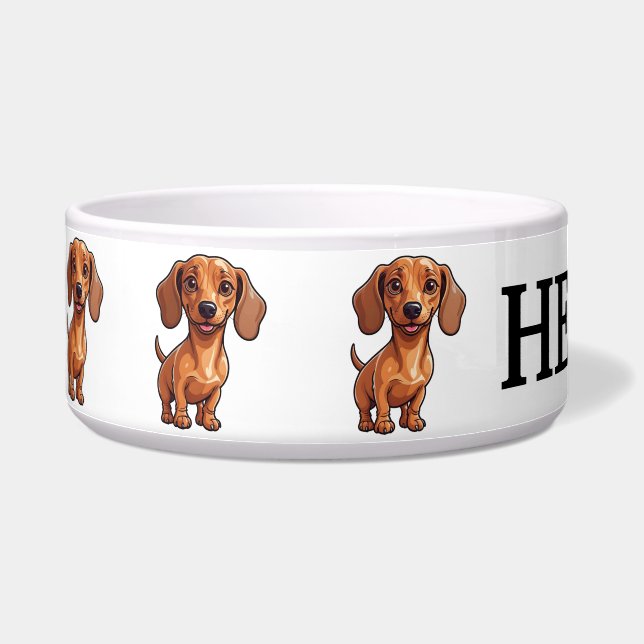 Tigela Lindo Dachshund Personalizado (Esquerda)