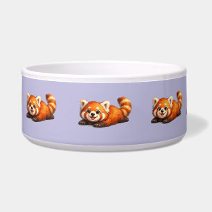 Tigela Lindo Design de Panda Vermelho Relaxando Kawaii An