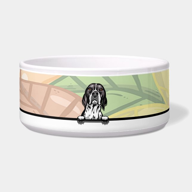 Tigela Lindo English Pointer Espiando, comida ou bebida (Frente)