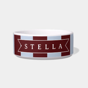 Tigela Listra de Cabana Azul Marrom Préppy Personalizada