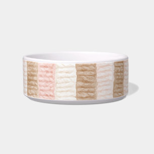 Tigela Listras Bege Creme Rosa