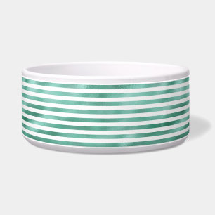 Tigela Listras Brancas Verde Glam