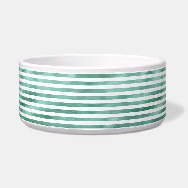 Tigela Listras Brancas Verde Glam (Direita)