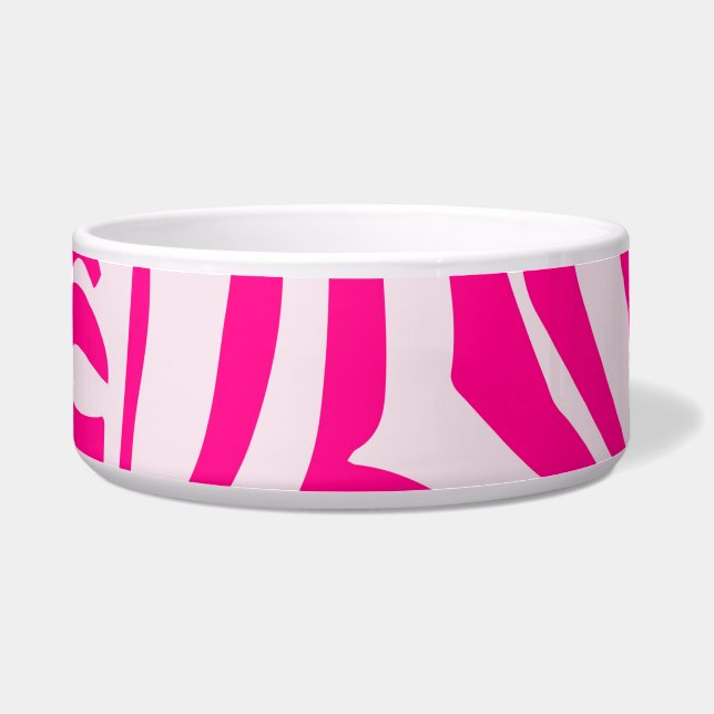 Tigela Listras de zebra rosa (Frente)