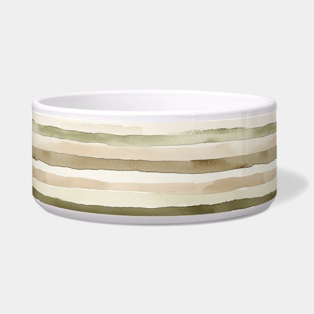 Tigela Listras Marrons Jungle Cream   (Frente)