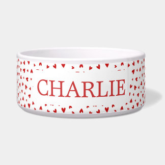 Tigela Little Love Hearts Pattern - Personalised Pet Bowl