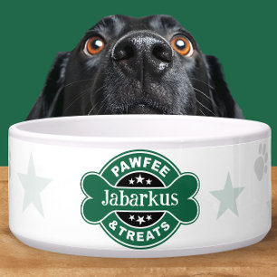 Tigela Loja de Café Personalizada Green Pawfee & Treats