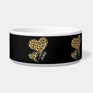 Tigela "Love Hearts Leopard Print Cheetah Amante de os an
