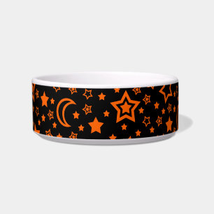 Tigela Lua do Dia das Bruxas & bacia das estrelas (cão