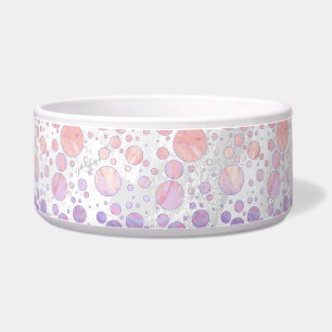 Tigela Luz - teste padrão de bolinhas cor-de-rosa