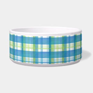 Tigela Madras Xadrez Verde e Azul