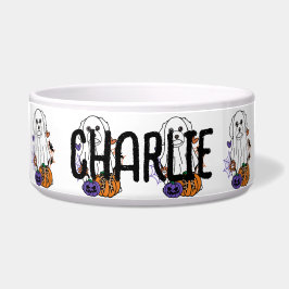 Tigela Maltês Halloween Ghost Dog