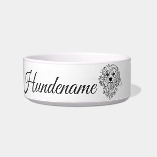 Tigela Maltese Minimalist Line Art personalized bowl