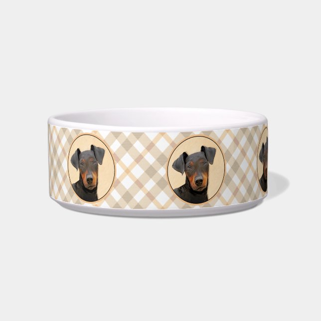 Tigela Manchester Terrier Pintura Original (Esquerda)