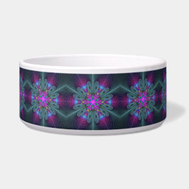 Tigela Mandala Colorida Arte Espiritual Fractal Com Rosa