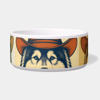 Tigela "Mande Brasa, Cowboy", Malamute do Alasca