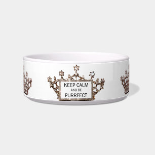 Tigela Mantenha-se calmo e seja "PURRFECT"