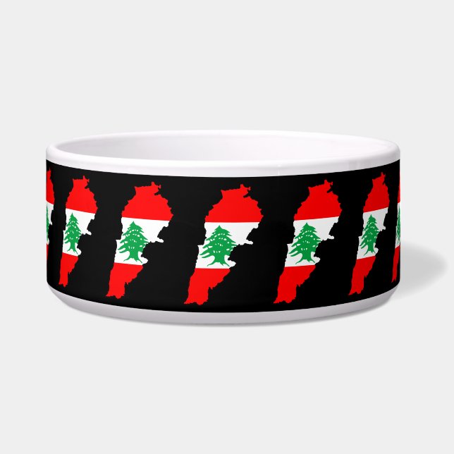 Tigela Mapa do Líbano com Bandeira (Frente)