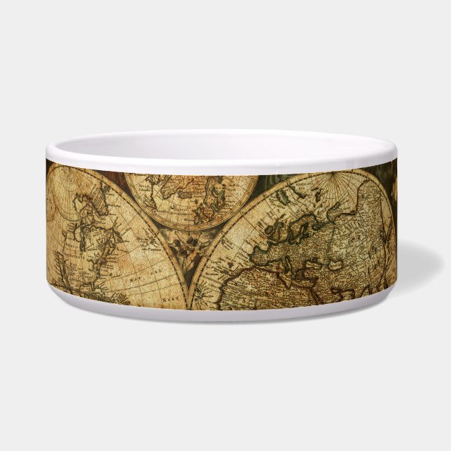 Tigela Mapa do Mundo Vintage (Direita)