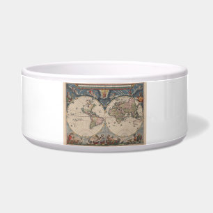 Tigela Mapa Mundial Antiquado: Arte Cartográfica Históric