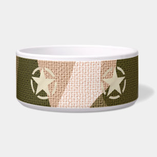 Tigela Marca de estrela no estilo de camuflagem de burlap