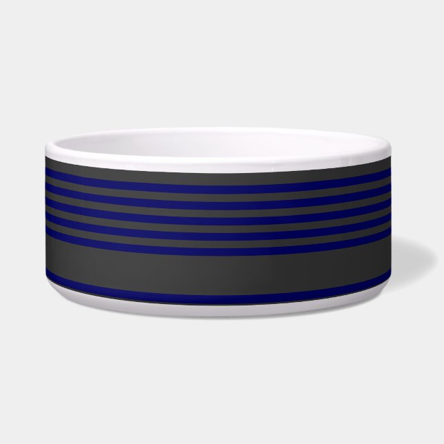Tigela Marinho azul e carvão cinco faixas (Frente)