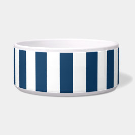 Tigela Marinho Blue Stripes, White Stripes, Padrão Stripe