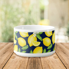 Tigela Marinho de padrão de limão Citrus Blue