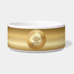 Tigela Medalha de Ouro Realista 3D Personalizável e Premi