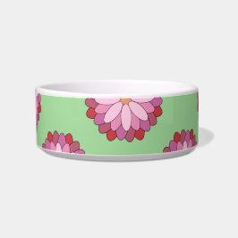 Tigela Medalhão Verde-Asiático Pastel Rosa Floral