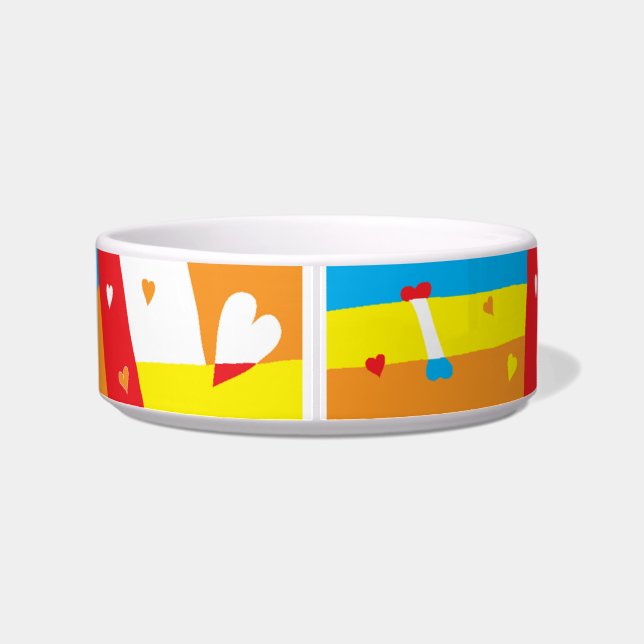 Tigela Média para Cão "Coma, Beba e seja Peludo!" (Traseira)