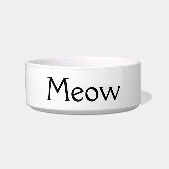 Tigela Meow Porcelain Alimentando Bowl Para Seu Gato (Frente)
