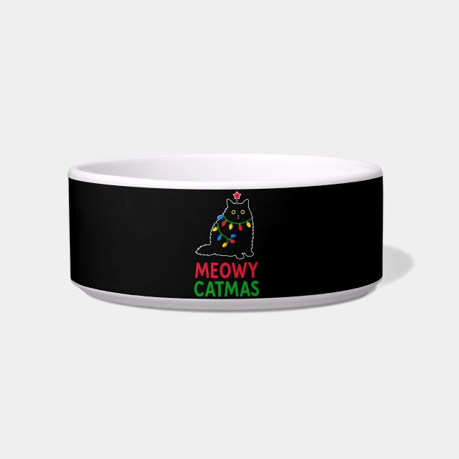 Tigela Meowy Natal Felino (Frente)