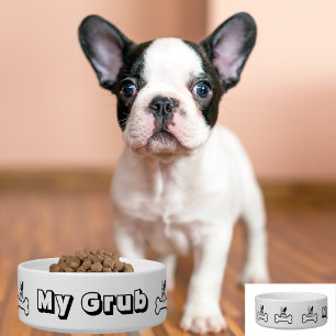 Tigela Meu Grub, Bulldog Francês, Simples, Minimalista, P