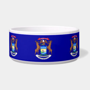 Tigela Michigan State Flag Pet Bowl