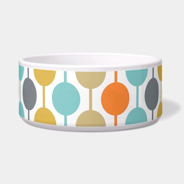 Tigela Mid-Century Modern Retro Geometric Circles Pattern (Frente)