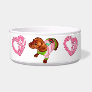 Tigela Mini prato e bacia poderosos do Dachshund