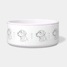 Tigela Minimalist Line Art Labrador Retriever Ceramic